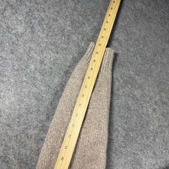 LL Bean Mens Lambswool Henley Sweater Oatmeal Heather Mock Neck Fisherman - Picture 7 of 8